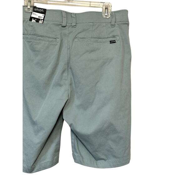 Union Men's Blue/Green Chino Twill Shorts Comfort Flex 32 NWT - Picture 6 of 9